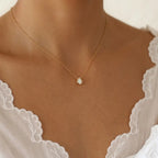 Bezel-Set Teardrop CZ Solitaire Necklaces