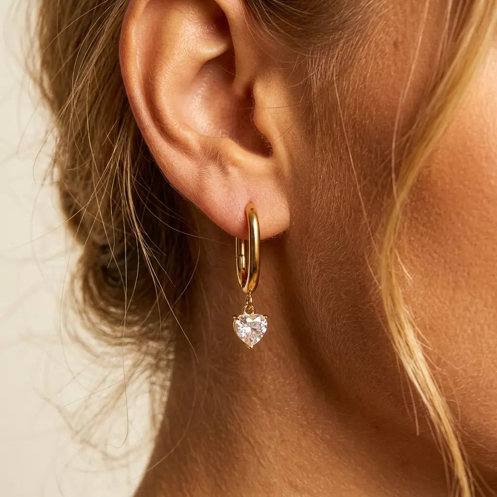 Amour Heart Hoop Earrings