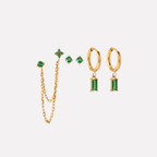 Vera Earrings‑Gold‑Green