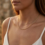 Beaded Rice Chain Double Layer Necklaces