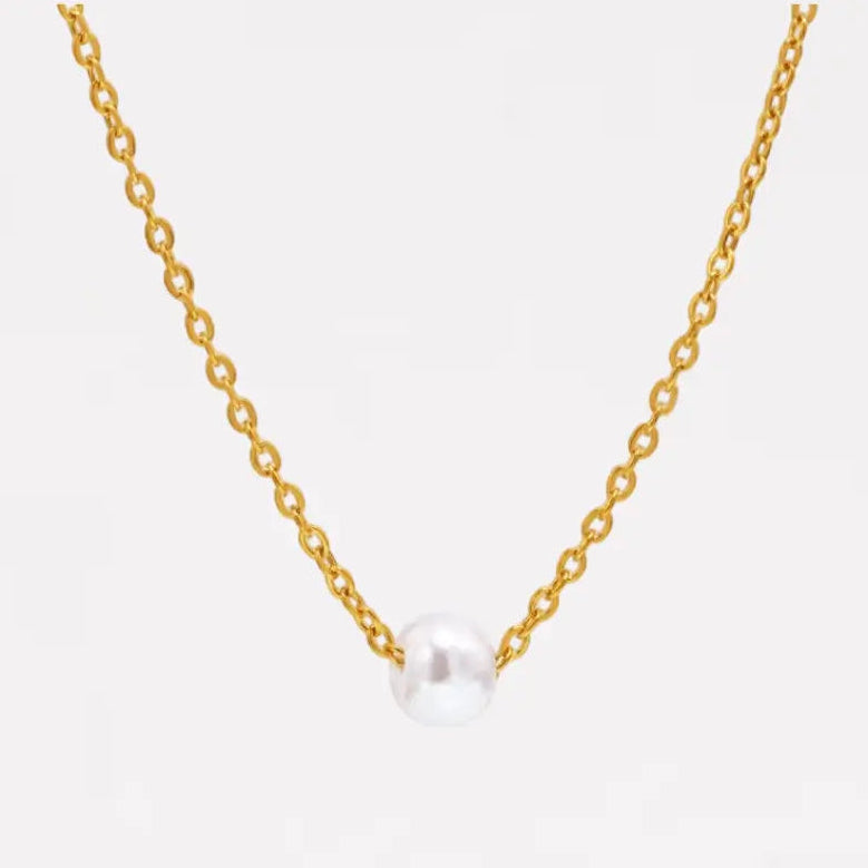 Dainty Single Pearl Slide Necklaces
