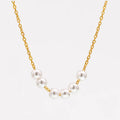 Six Pearl Station Chain Necklaces