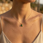 Emerald Cut Green Zircon Necklaces