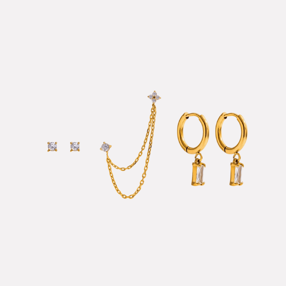 Vera Earrings‑Gold‑Clear