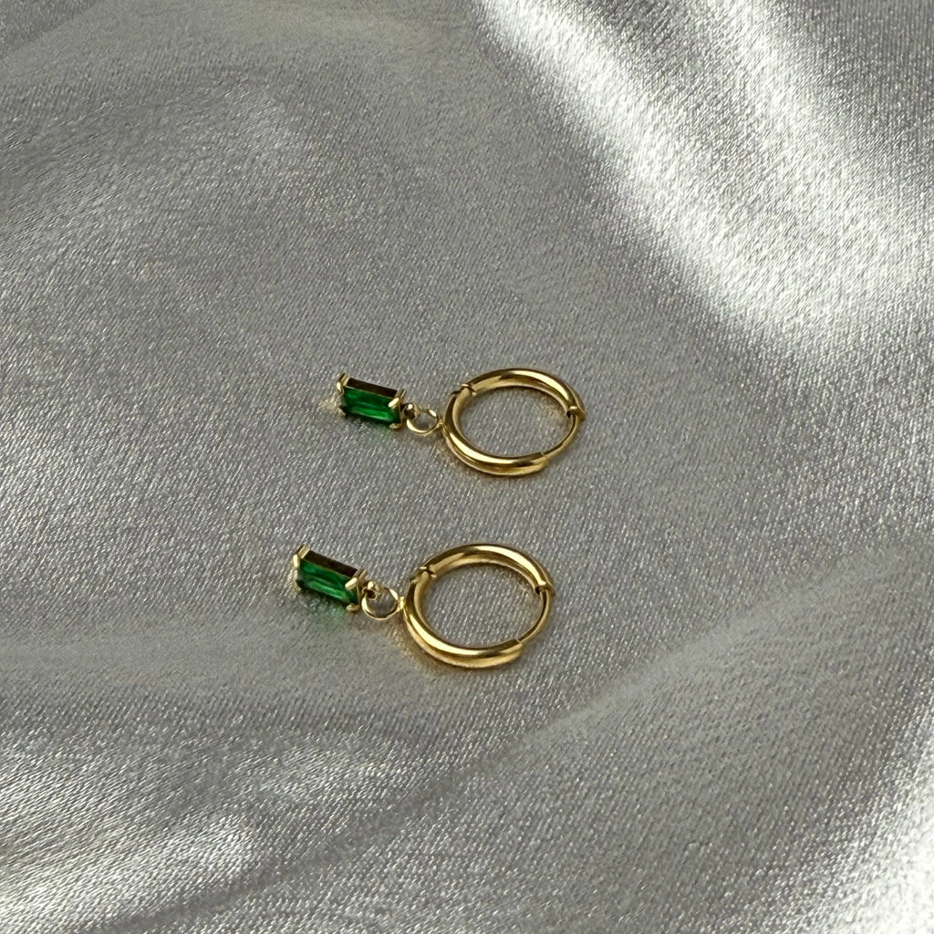 Emerald Baguette Earrings