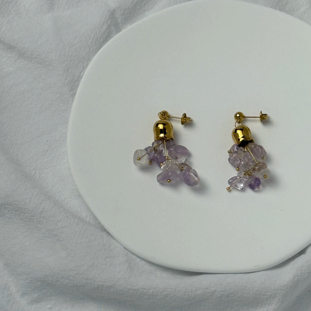 Dusk Amethyst Bell Earrings