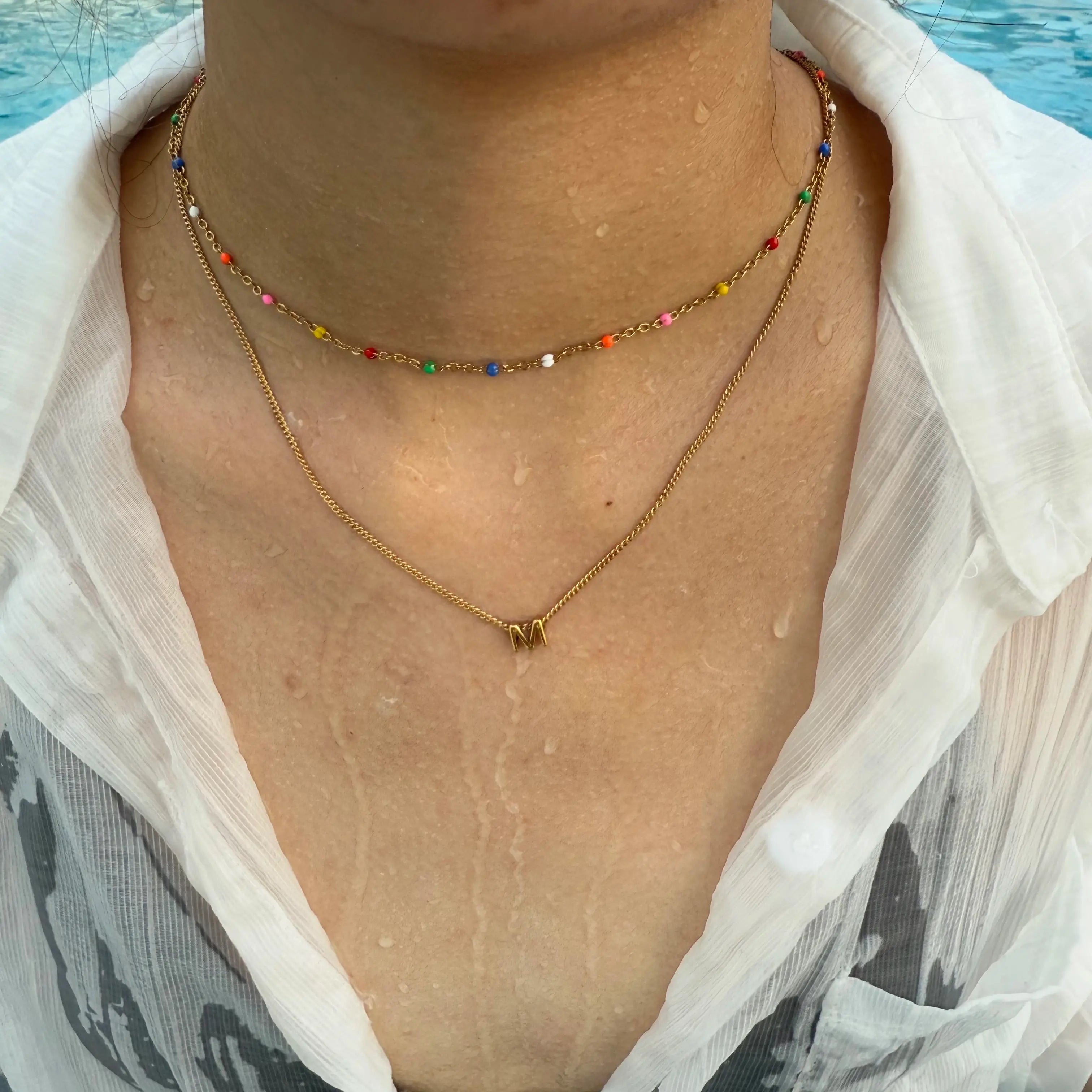 Rainbow Enamel Bead Necklaces