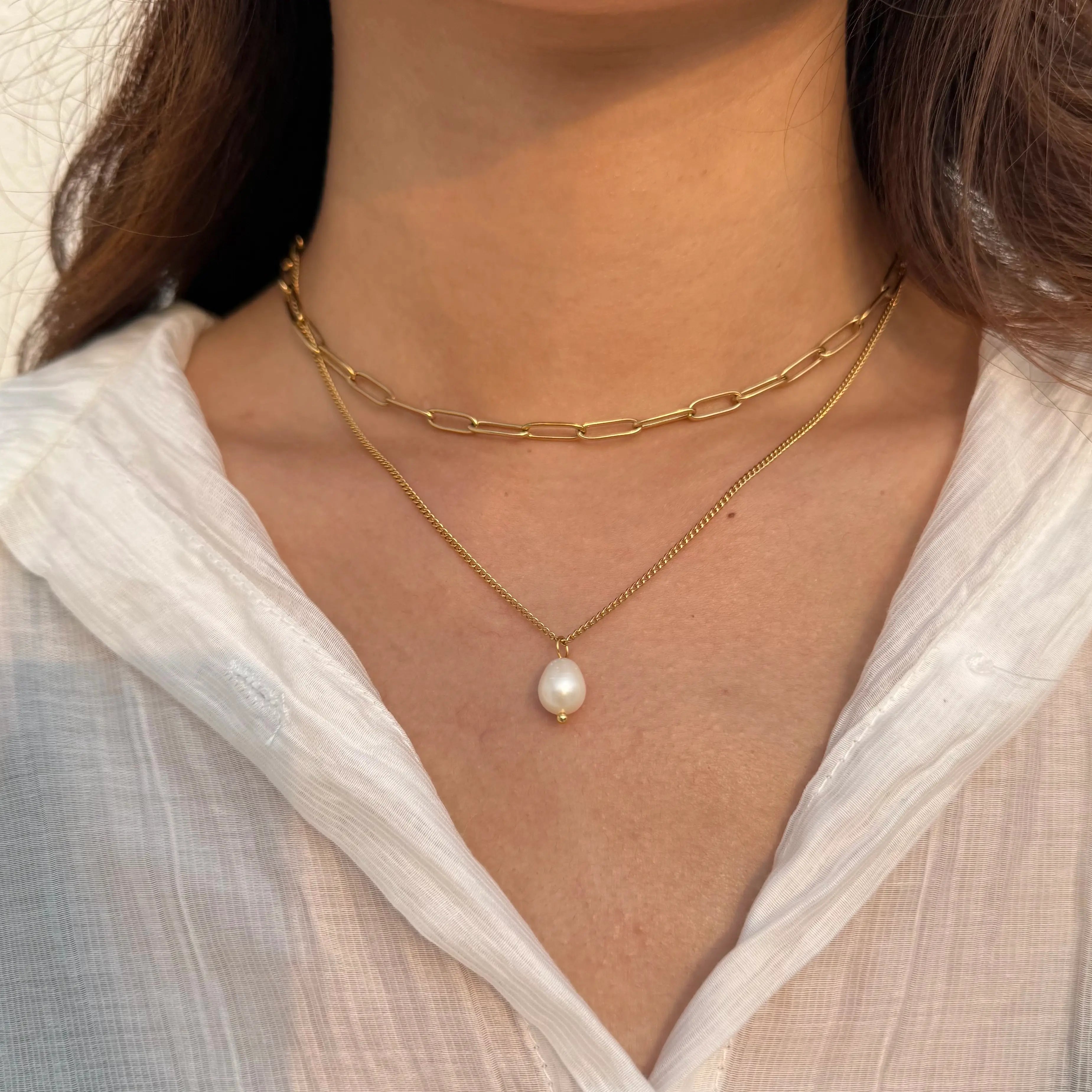 Aura Pearl Layered Necklace