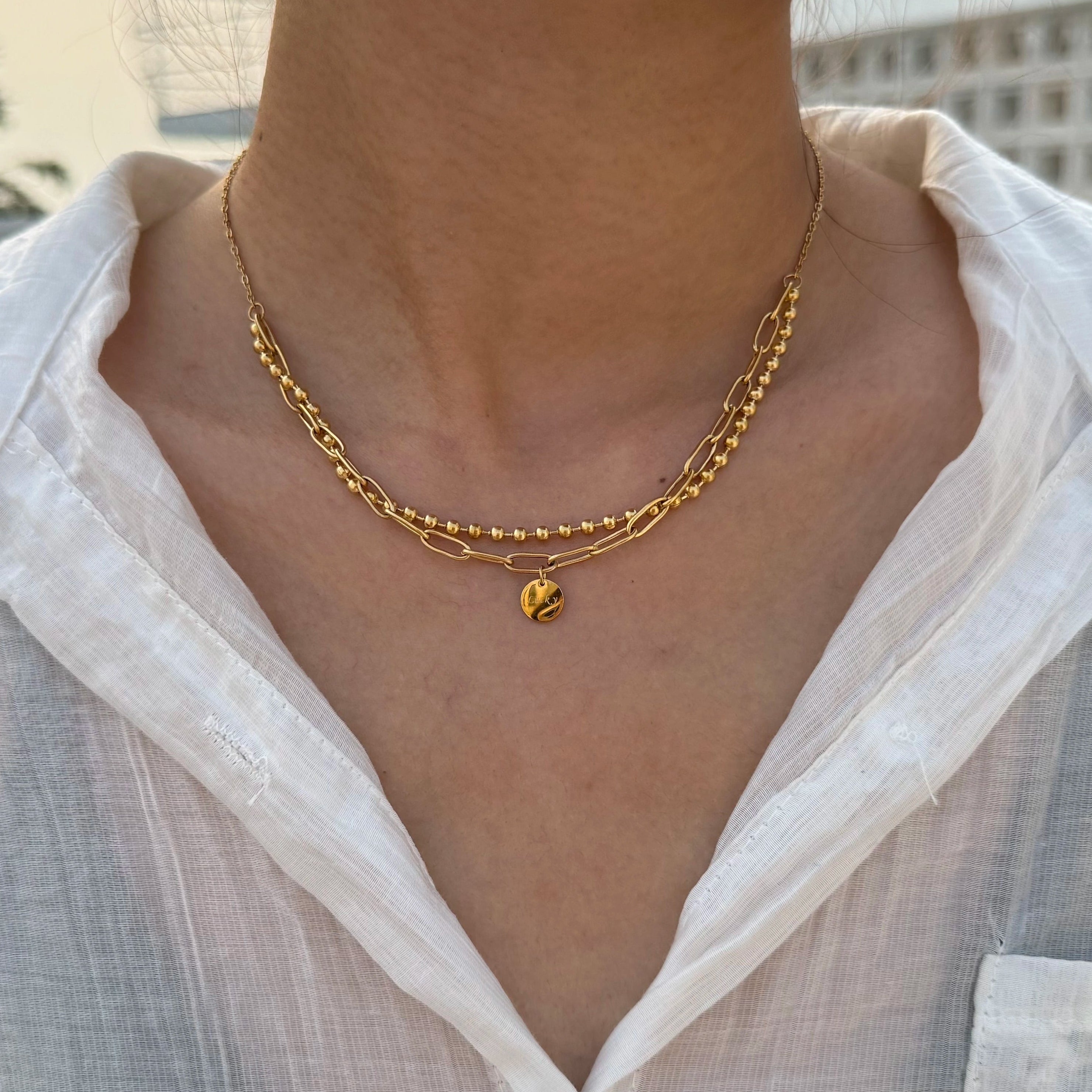 Lucky Charm Layered Station Necklaces