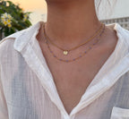 Enamel Bead & Coin Double Layer Necklaces