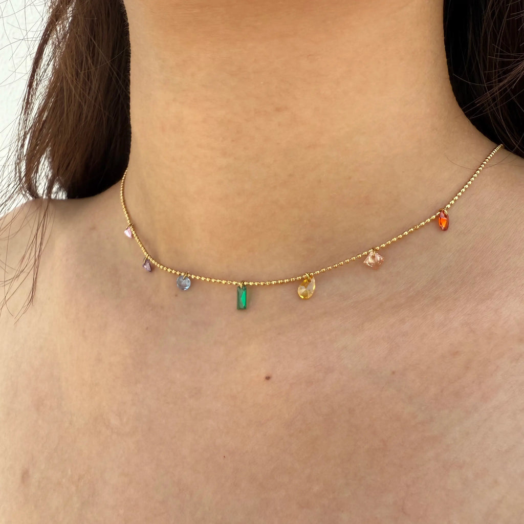 Rainbow Drop Necklace
