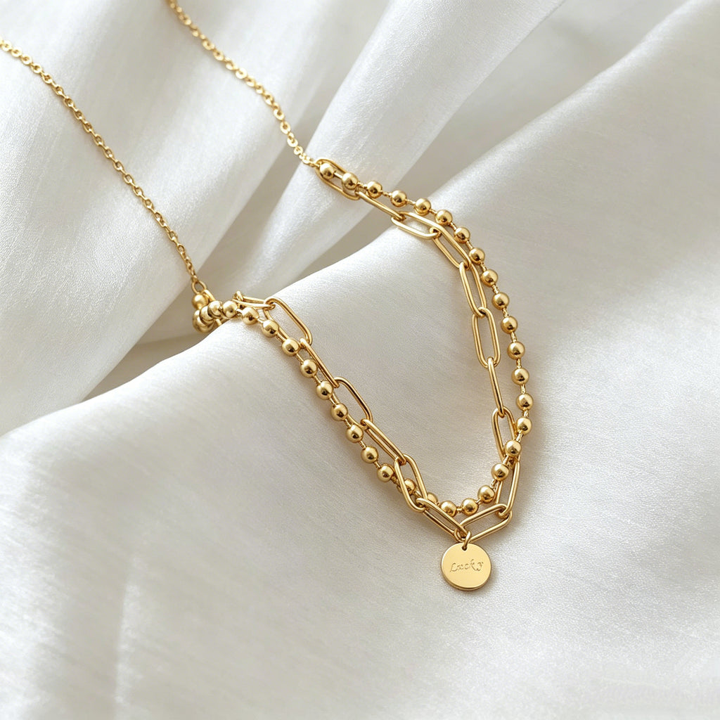 Lucky Charm Layered Station Necklaces