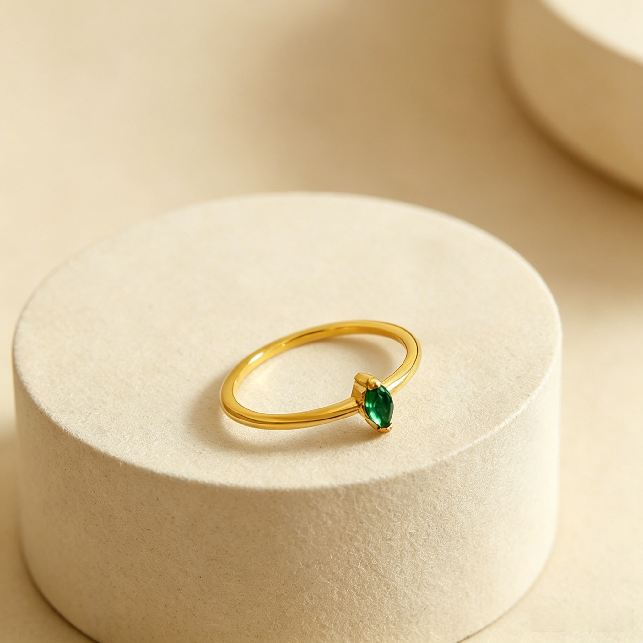 Emerald Drop Ring