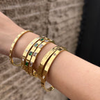 Screw Detail Zircon Bangle