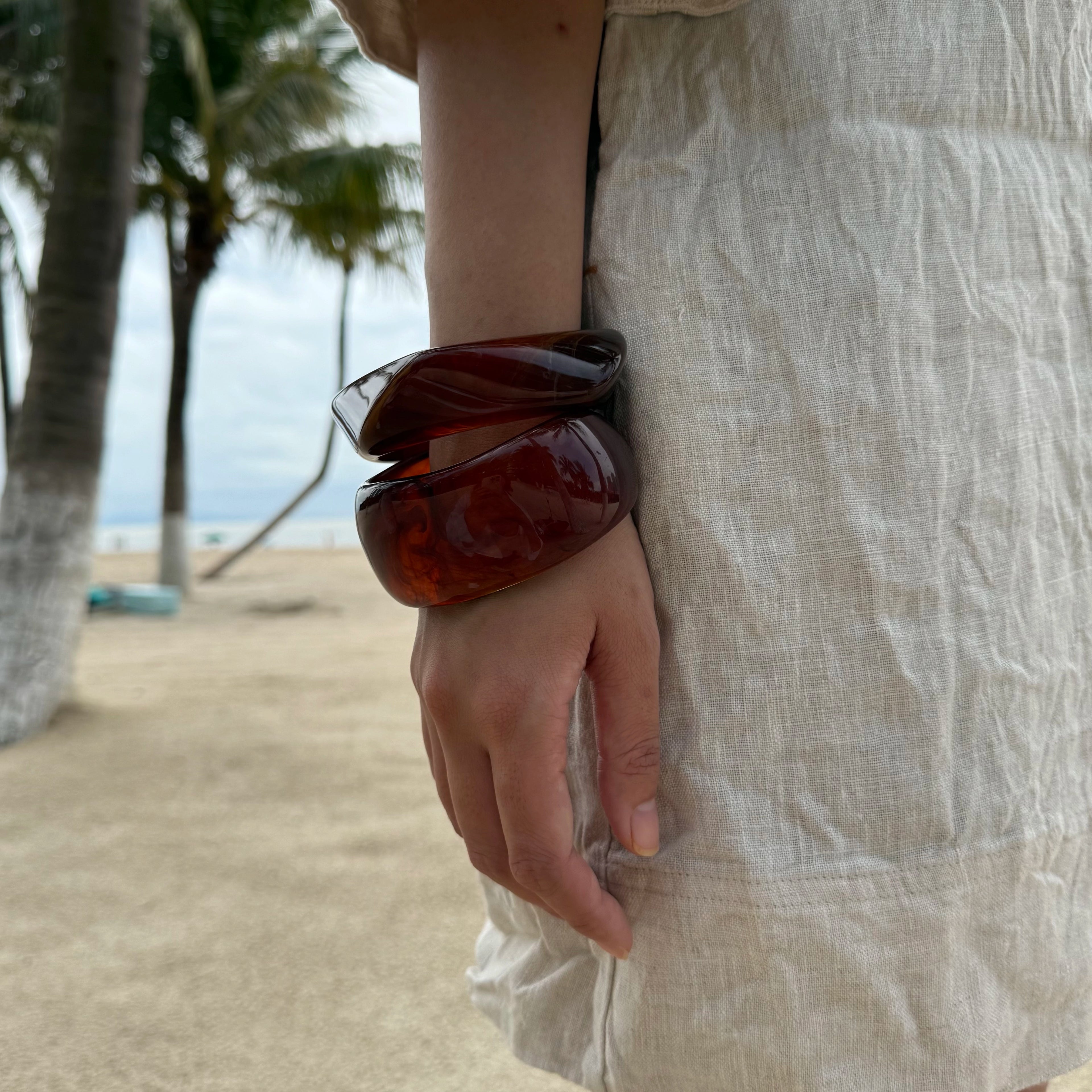 Honey Amber Resin Bangle