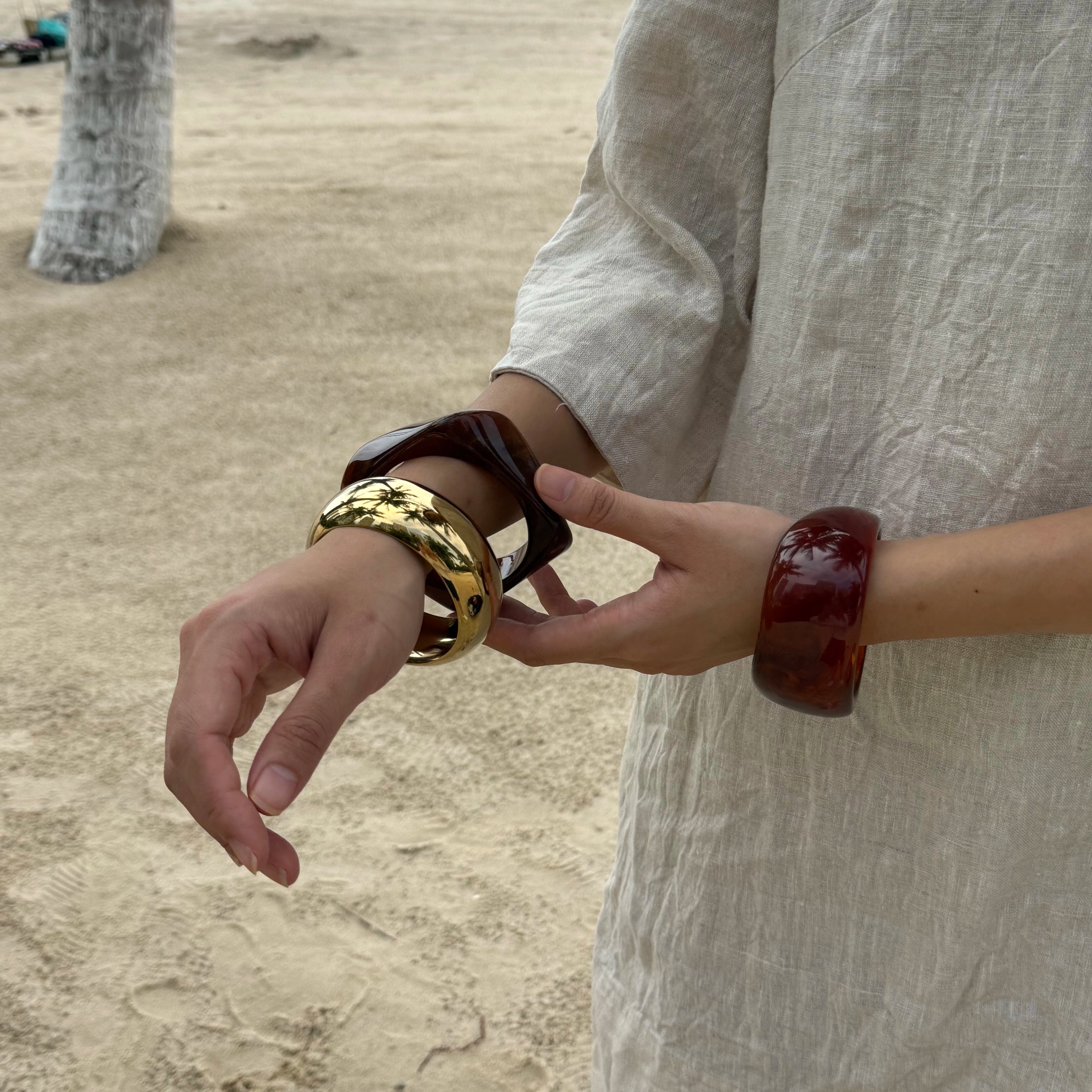 Honey Amber Resin Bangle