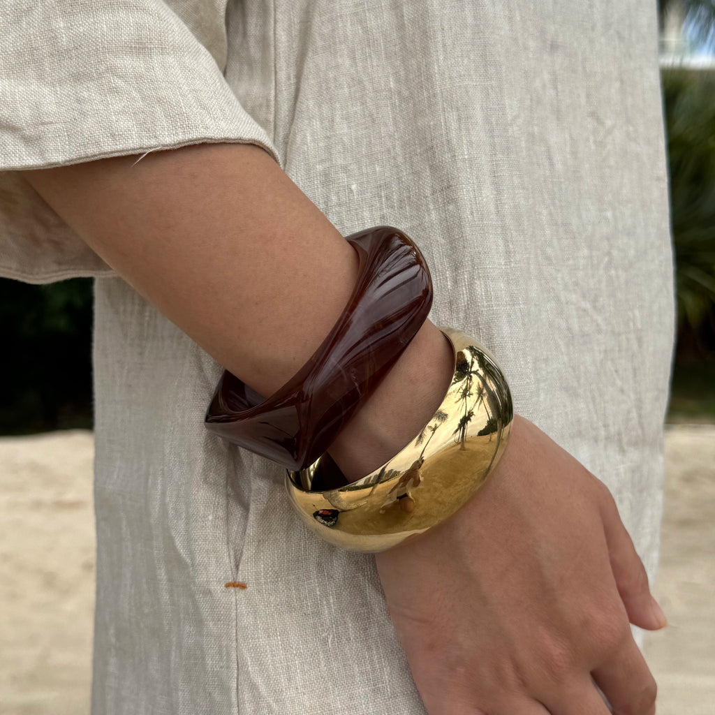 Amber Swirl Resin Bangle
