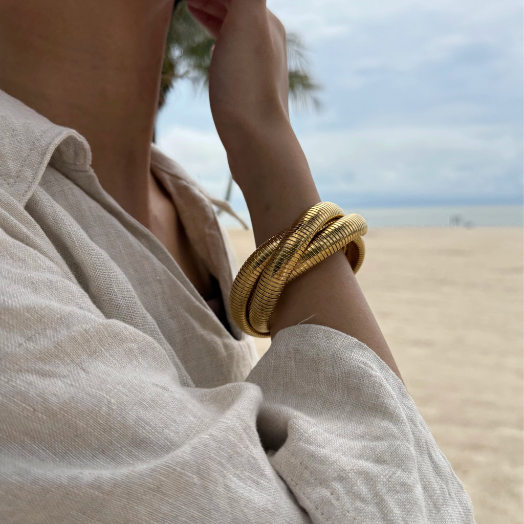 Triple Coil Snake Bangle