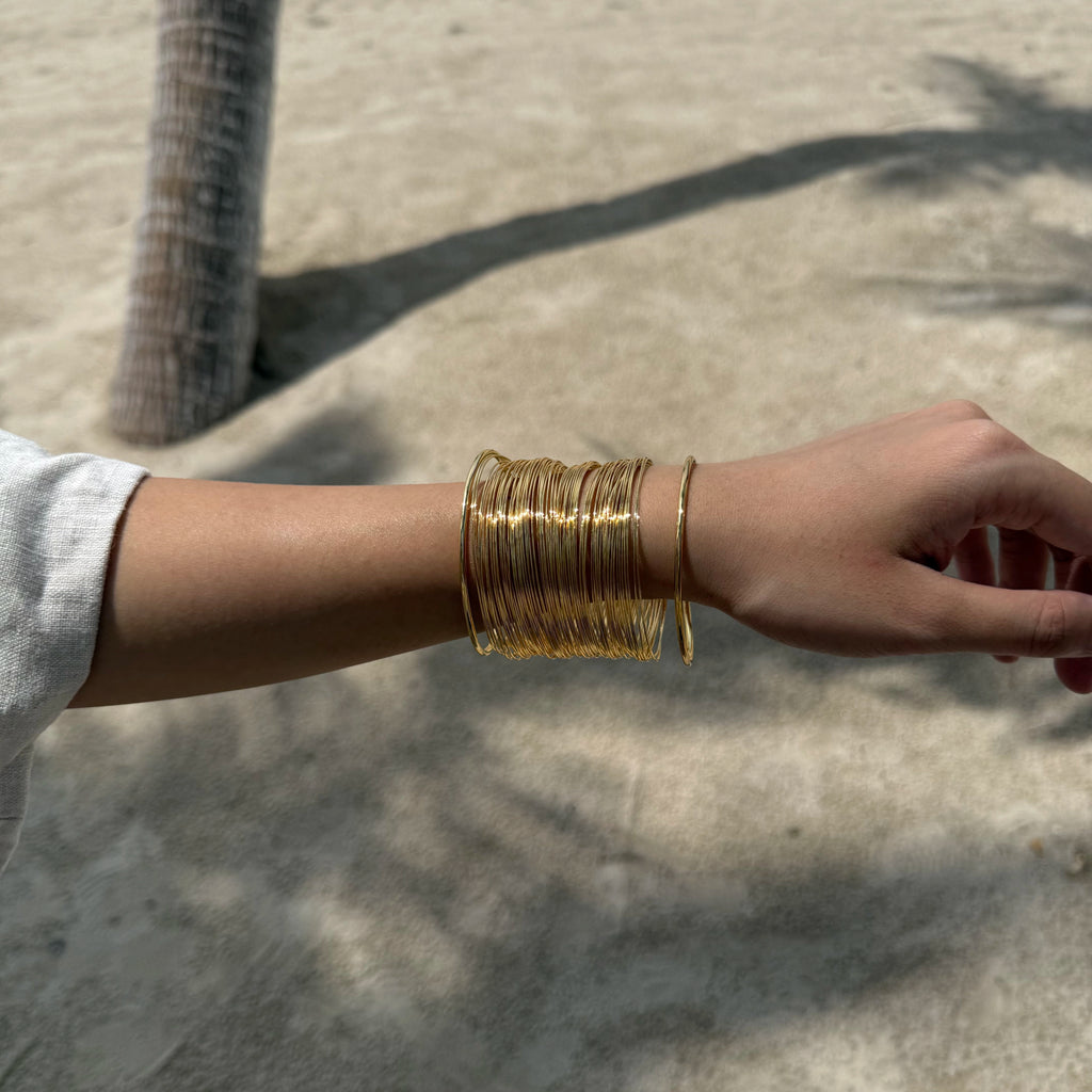 Layer Wire Gold Cuff Bangle