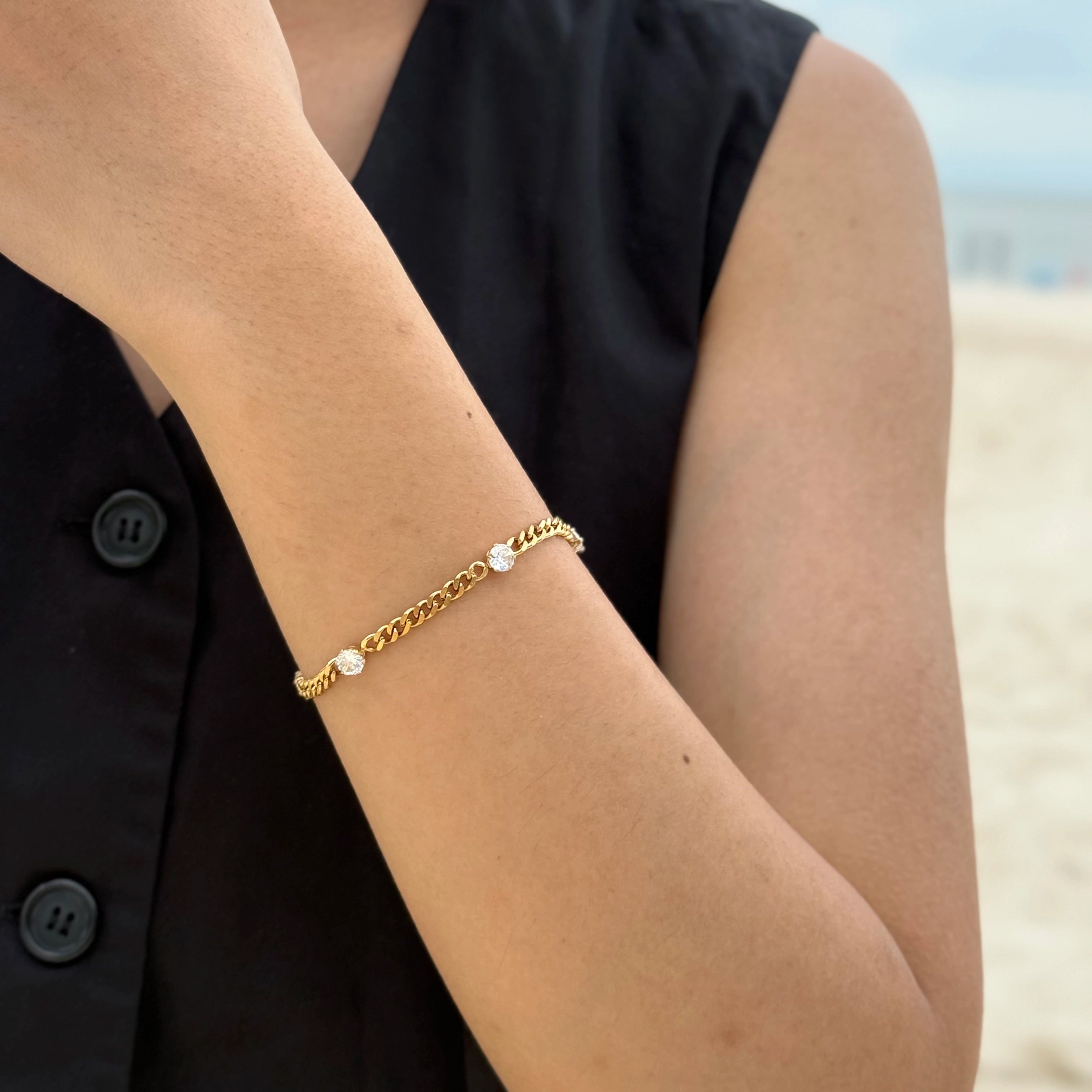 Curb Zircon Bracelet