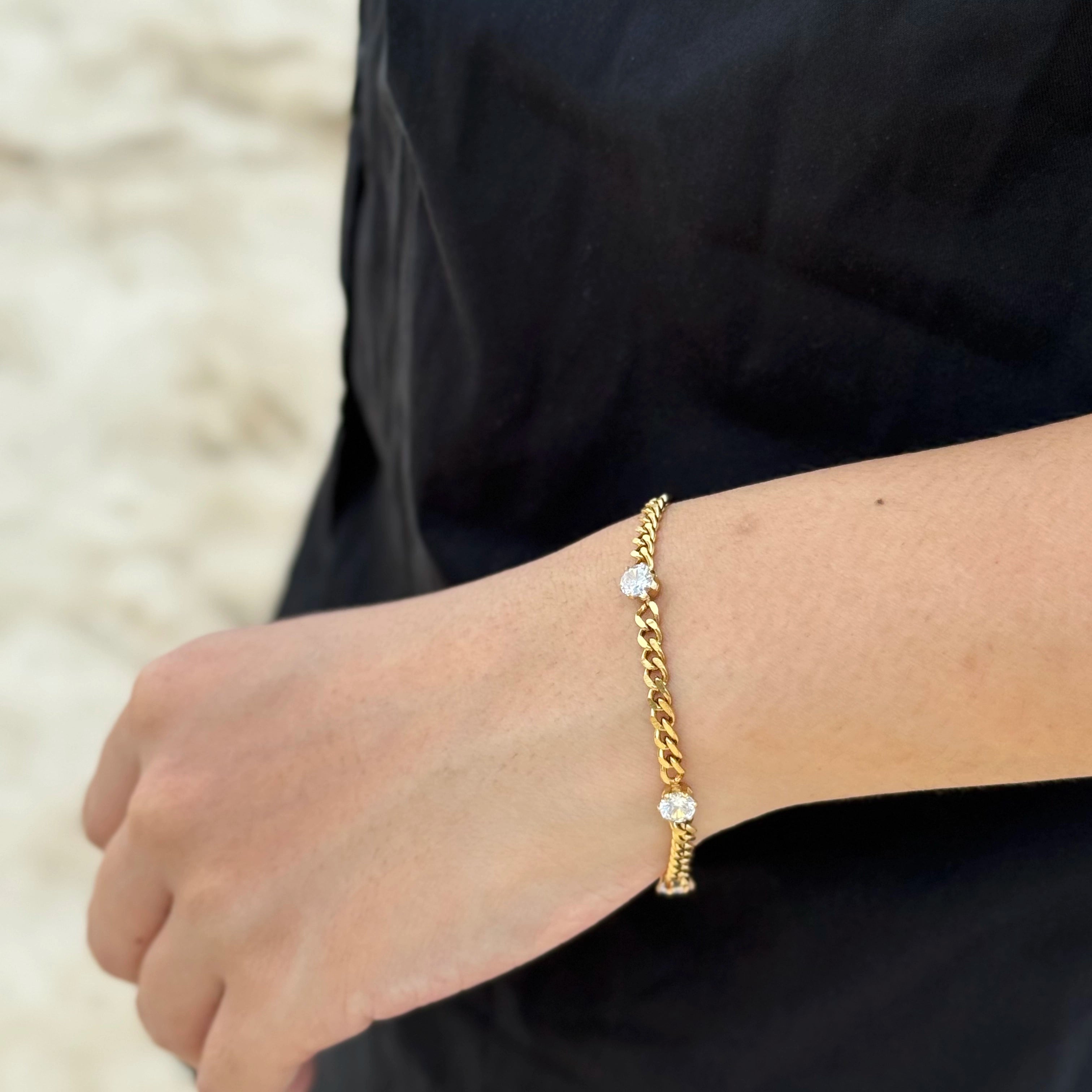 Curb Zircon Bracelet