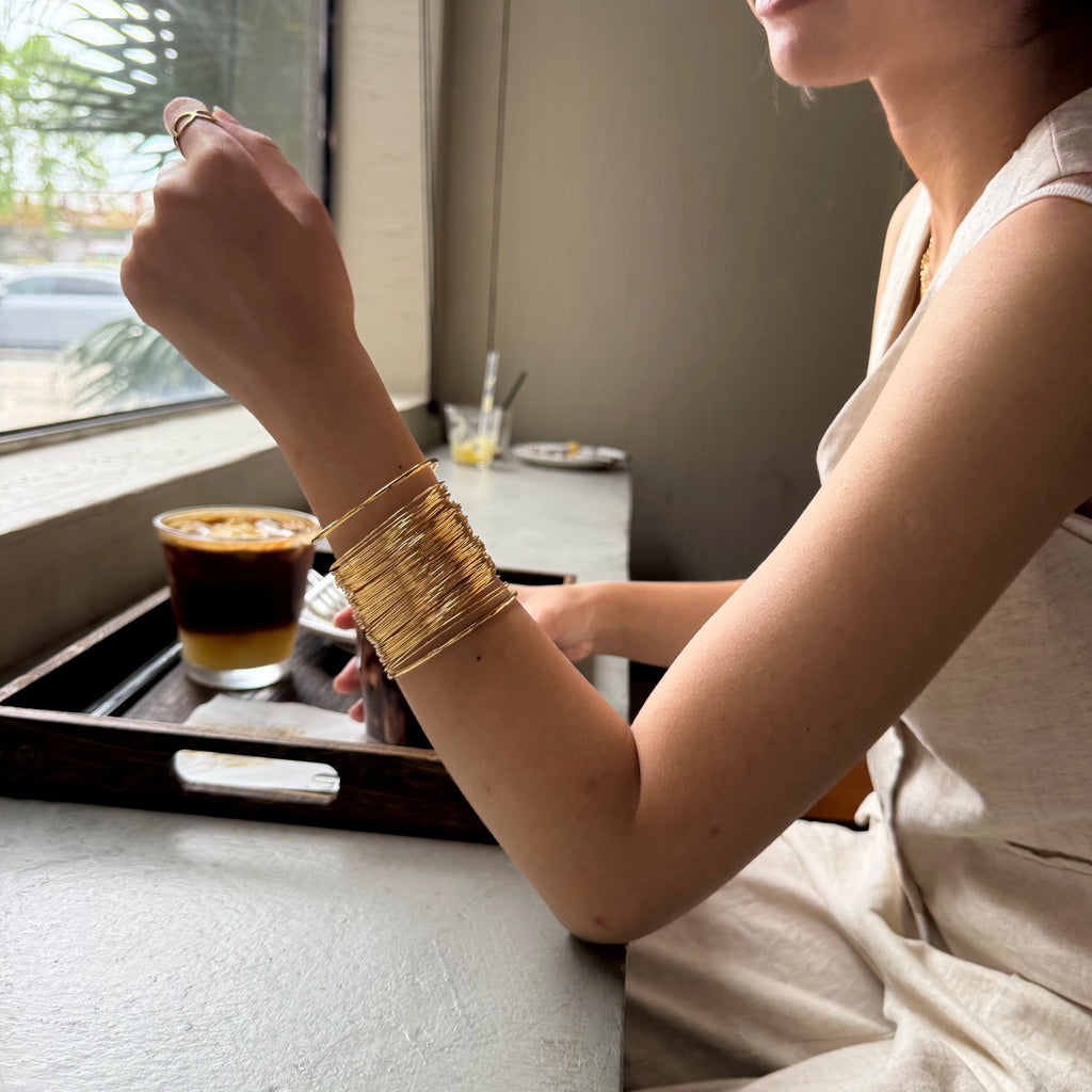 Layer Wire Gold Cuff Bangle