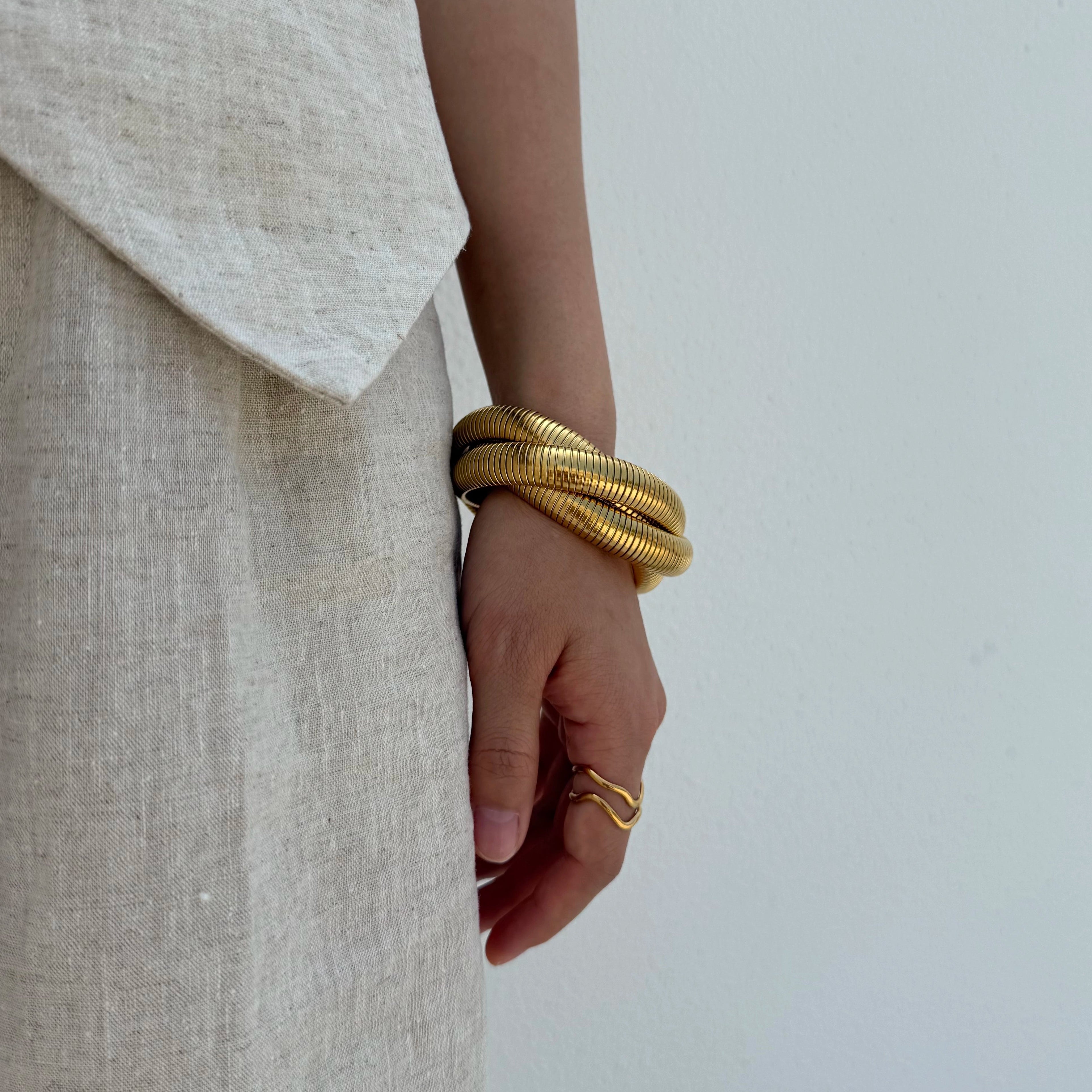 Triple Coil Snake Bangle