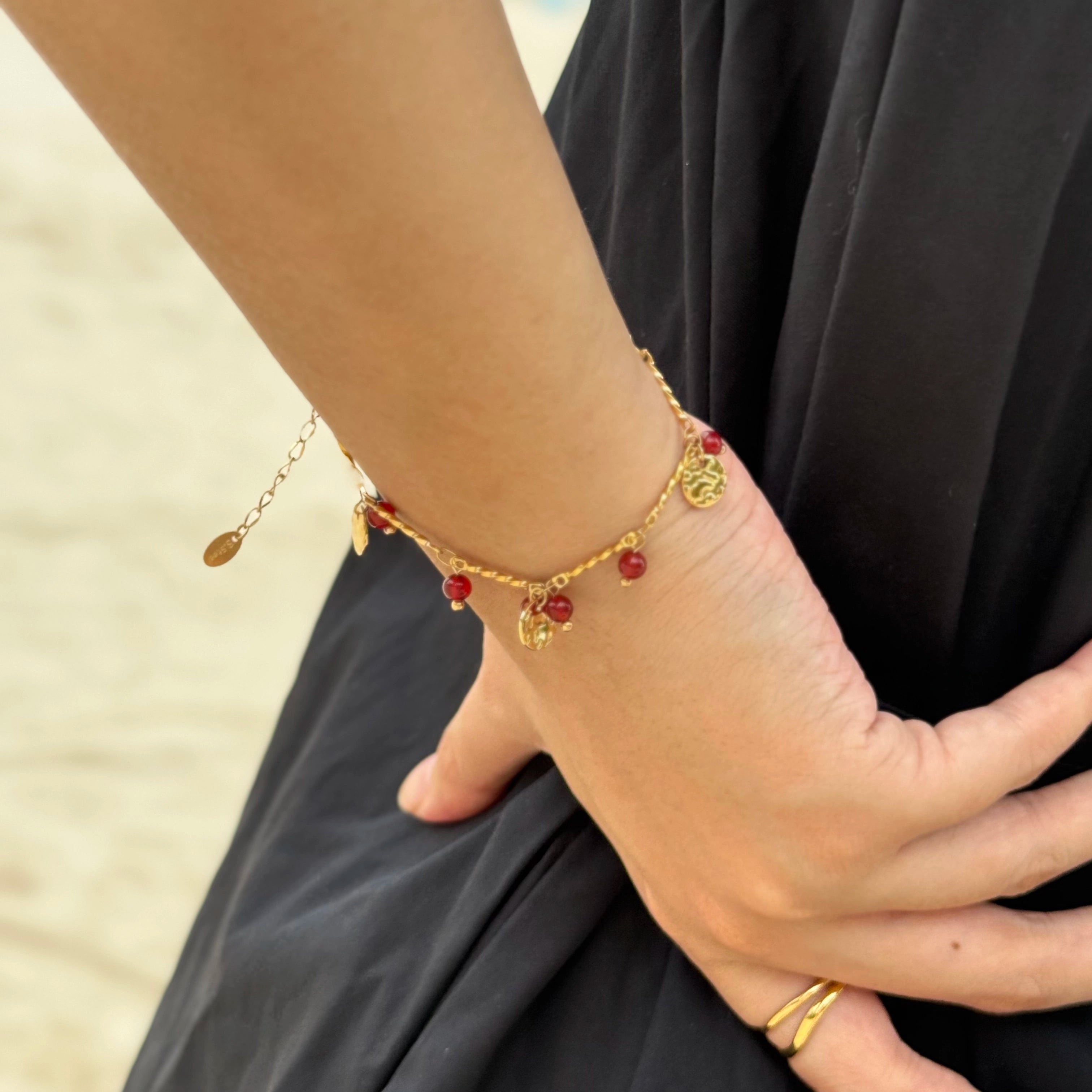 Carnelian Charm Bracelet