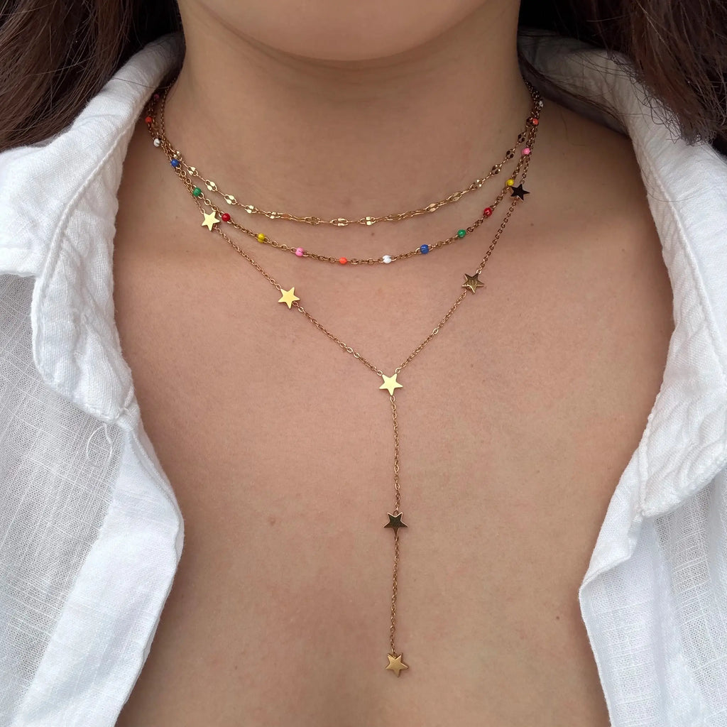 Star Y-Drop Station Necklaces