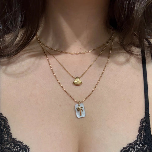 Aura Palm Acrylic Tag Necklace