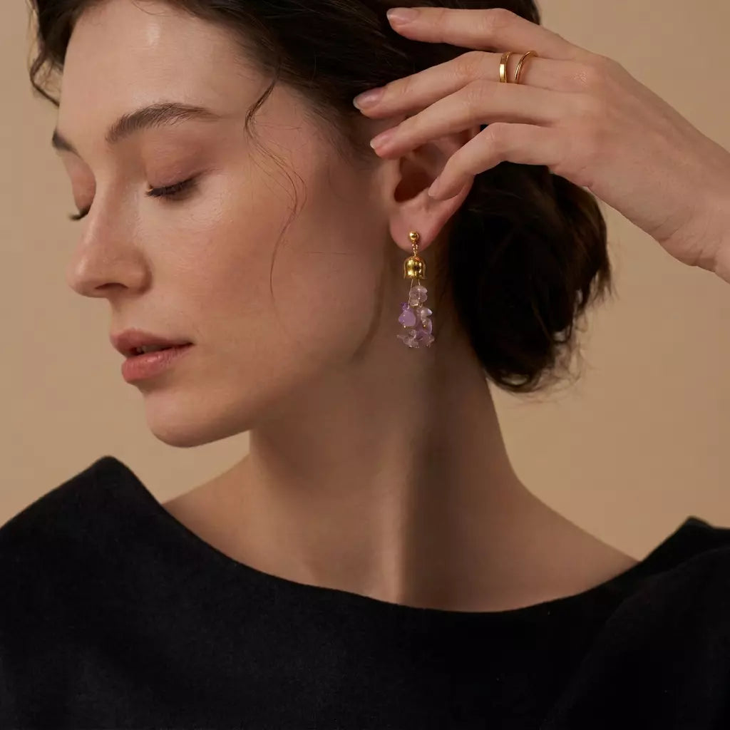 Dusk Amethyst Bell Earrings