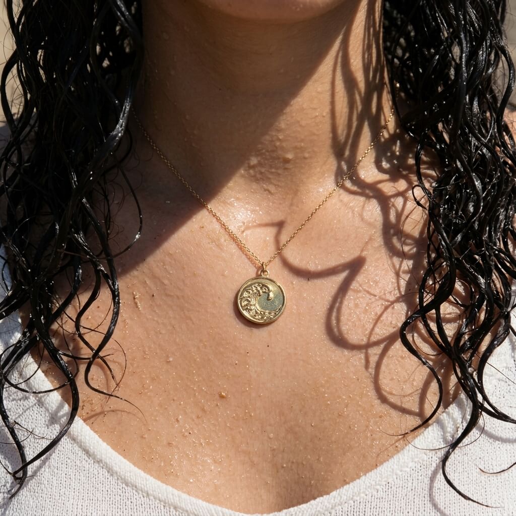 Ocean Wave Medallion Necklaces