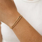Snake & Bead Duo Bracelet