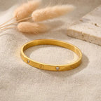Screw Detail Zircon Bangle