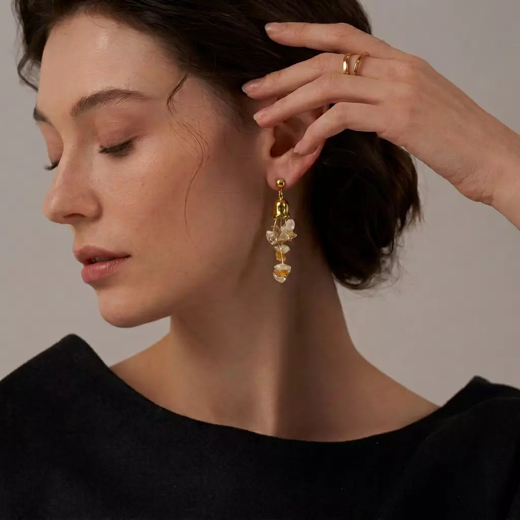 Sunset Citrine Bell Earrings