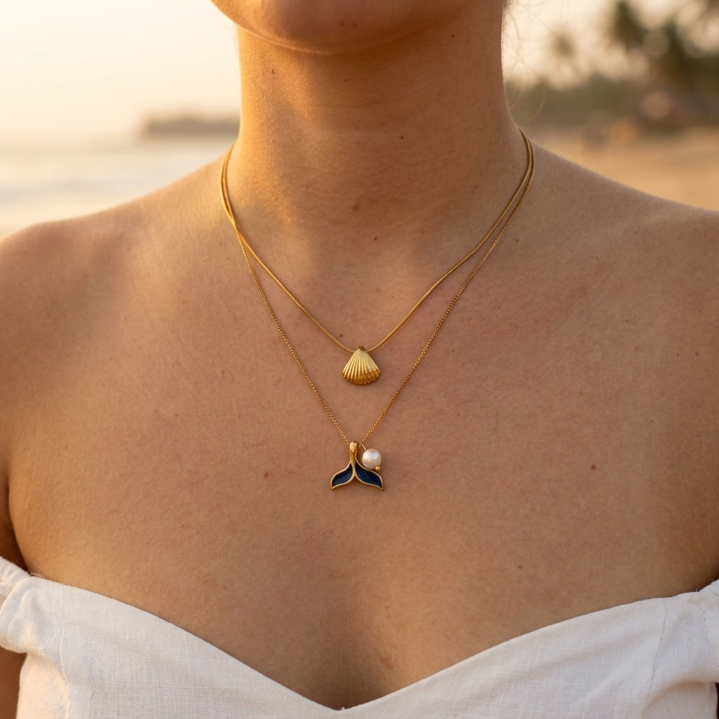 Whale Tail Pearl Necklaces