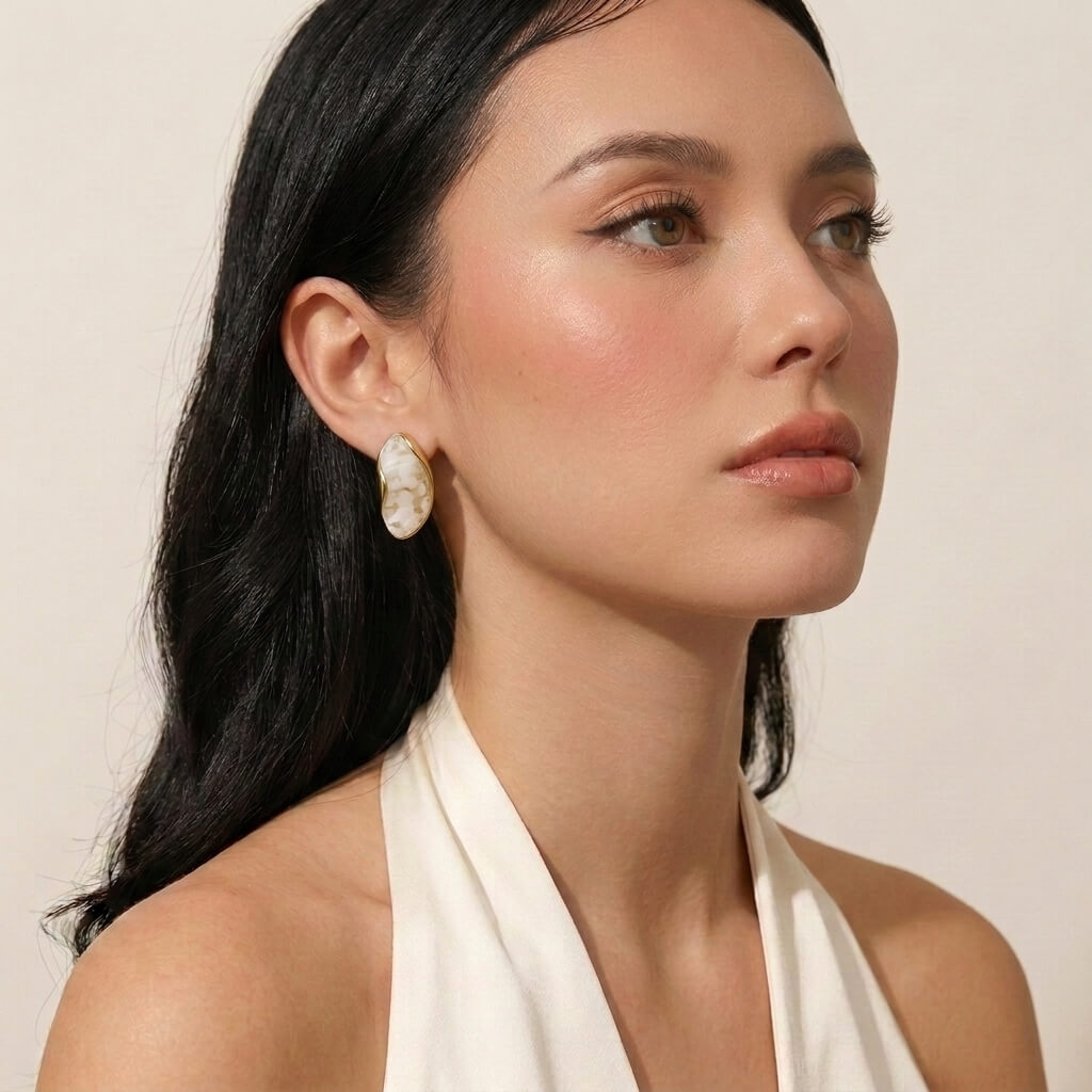 Elowen Earrings‑Cream
