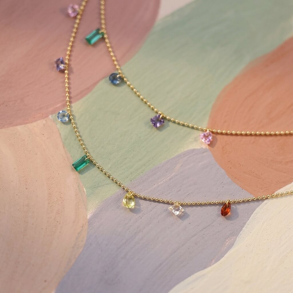 Rainbow Drop Necklace