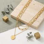 "Carpe Diem" 3-Layered Gold Necklaces