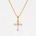 Baguette Cut CZ Cross Necklaces