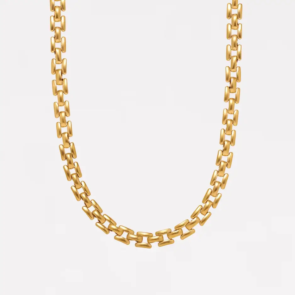 Bold Watch Link Choker Necklaces