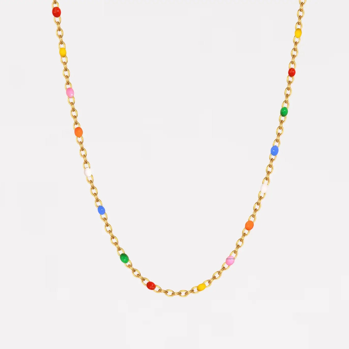 Rainbow Enamel Bead Necklaces