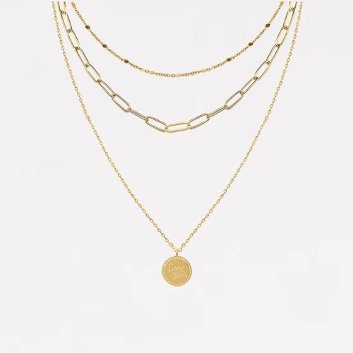 "Carpe Diem" 3-Layered Gold Necklaces