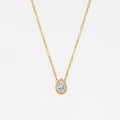 Bezel-Set Teardrop CZ Solitaire Necklaces