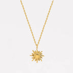 Gold Sunburst Pendant Necklaces