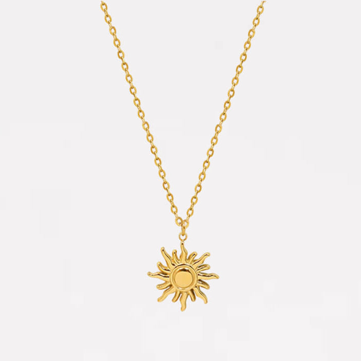 Gold Sunburst Pendant Necklaces