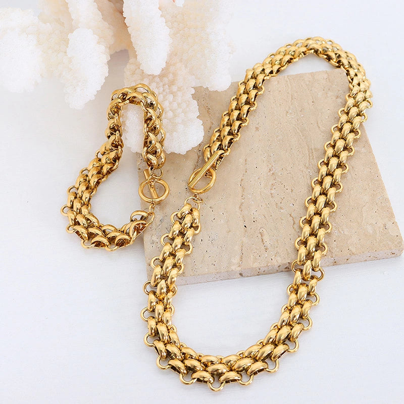 Weave Toggle Bracelet + Necklace | Jewelry Set