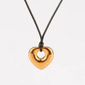 Hollow Heart Cord Adjustable Necklaces