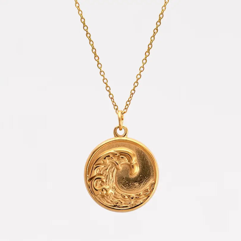 Ocean Wave Medallion Necklaces