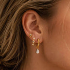 Lira Earrings‑Gold‑Clear 3 Pieces